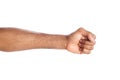 Male black fist isolated on white background Royalty Free Stock Photo