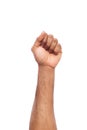 Male black fist isolated on white background Royalty Free Stock Photo