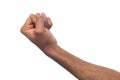 Male black fist isolated on white background Royalty Free Stock Photo