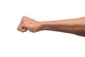 Male black fist isolated on white background Royalty Free Stock Photo