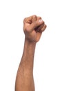 Male black fist isolated on white background Royalty Free Stock Photo