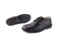 Male Black Shoe on White Background, Isolated Product.