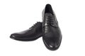 Male black shoes isolated on the white background