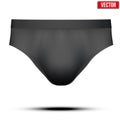 Male black underpants brief. Vector Illustration