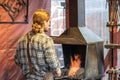 Male blacksmith working in workshop, London. Concept