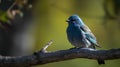 Male Bluebird (Cyornis sibiricus) perched on a branch