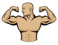 Male Body Builder Logo Illustration