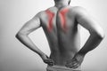 Male body cropped view showing his shoulder blade injury Royalty Free Stock Photo