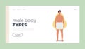 Male Body Types Landing Page Template. Male Character Figure Types Concept, Man with Pear Body Shape Wide Hips Royalty Free Stock Photo