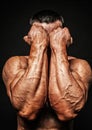 Male bodybuilder hands