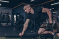 Male bodybuilder lifting dumbbells at the gym Royalty Free Stock Photo