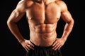 Male bodybuilder torso, front view, crop Royalty Free Stock Photo
