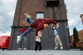 Male Breakdance Crew doing Stunts Royalty Free Stock Photo