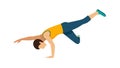 Male Breakdancer in Dynamic Freestyle Pose Vector, vector design Generative AI Royalty Free Stock Photo