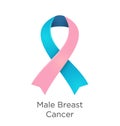 Male Breast Cancer awareness week in third week in October. Male breast neoplasm. Pink and Blue color ribbon Cancer Royalty Free Stock Photo