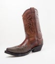 Male brown leather Texas boots Royalty Free Stock Photo