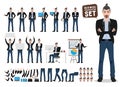 Male business character vector set. Artist or designer cartoon characters Royalty Free Stock Photo