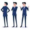 Male Business Character Vector Set. Creation Set body. Business Man Cartoon Character in stylish clothing. Illustration men. Royalty Free Stock Photo