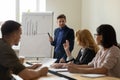 Male business leader, coach giving workshop, answering question from audience Royalty Free Stock Photo