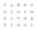 Male business outline icons collection. Males, Business, Entrepreneurs, Executives, Managers, Professionals, Leaders