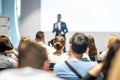 Male business speaker giving a talk at business conference event. Royalty Free Stock Photo