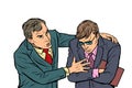 Male businessman consoling colleague