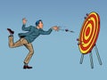 male businessman target dart target accuracy competition, sports fun and recreation Royalty Free Stock Photo