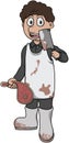 Male Butcher Cartoon Color Illustration