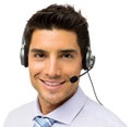 Male Call Center Representative Wearing Headset Royalty Free Stock Photo