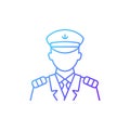 Male captain gradient linear vector icon