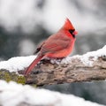 Male Cardinal In The Snow Royalty Free Stock Photo