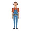 Male carpenter cartoon scribble