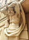 Male caryatid on the facade of the Museum of Gdansk - Main Town Hall building, Gdansk, Poland