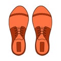 Male casual shoes in classic, business style. Cartoon icon for shoe shop. Vector illustration isolated on a white Royalty Free Stock Photo