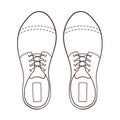 Male casual shoes in classic, business style. Line art icon for shoe store. Vector illustration isolated on a white Royalty Free Stock Photo