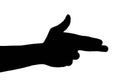 Male caucasian hand gesture on white background
