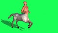 Male Centaur Half Horse Half Man on green screen