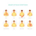 Heart attack symptoms vector Royalty Free Stock Photo