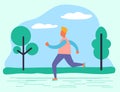 Jogger Exercising in Park Healthy Lifestyle of Man Royalty Free Stock Photo