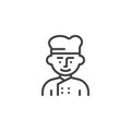 Male chef avatar line icon