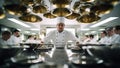 Male chef preparing food in restaurant kitchen Royalty Free Stock Photo