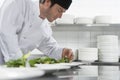 Male Chef Preparing Salad In Kitchen Royalty Free Stock Photo