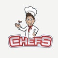 Male Chefs Color Logo Illustration Design