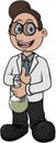 Male Chemist Cartoon Color Illustration