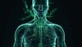 Male chest x ray reveals healthy respiratory system generated by AI