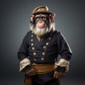 Male Chimp In Traditional Bavarian Clothing - Studio Portraiture