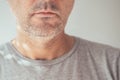 Male chin and jawline, closeup of unshaven man\'s face Royalty Free Stock Photo