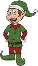 Male Christmas Elf Cartoon Color Illustration