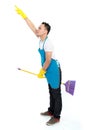 Male cleaning service fun Royalty Free Stock Photo