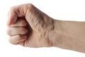 Male clenched fist with clipping path.